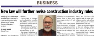 New law will further revise construction industry rules